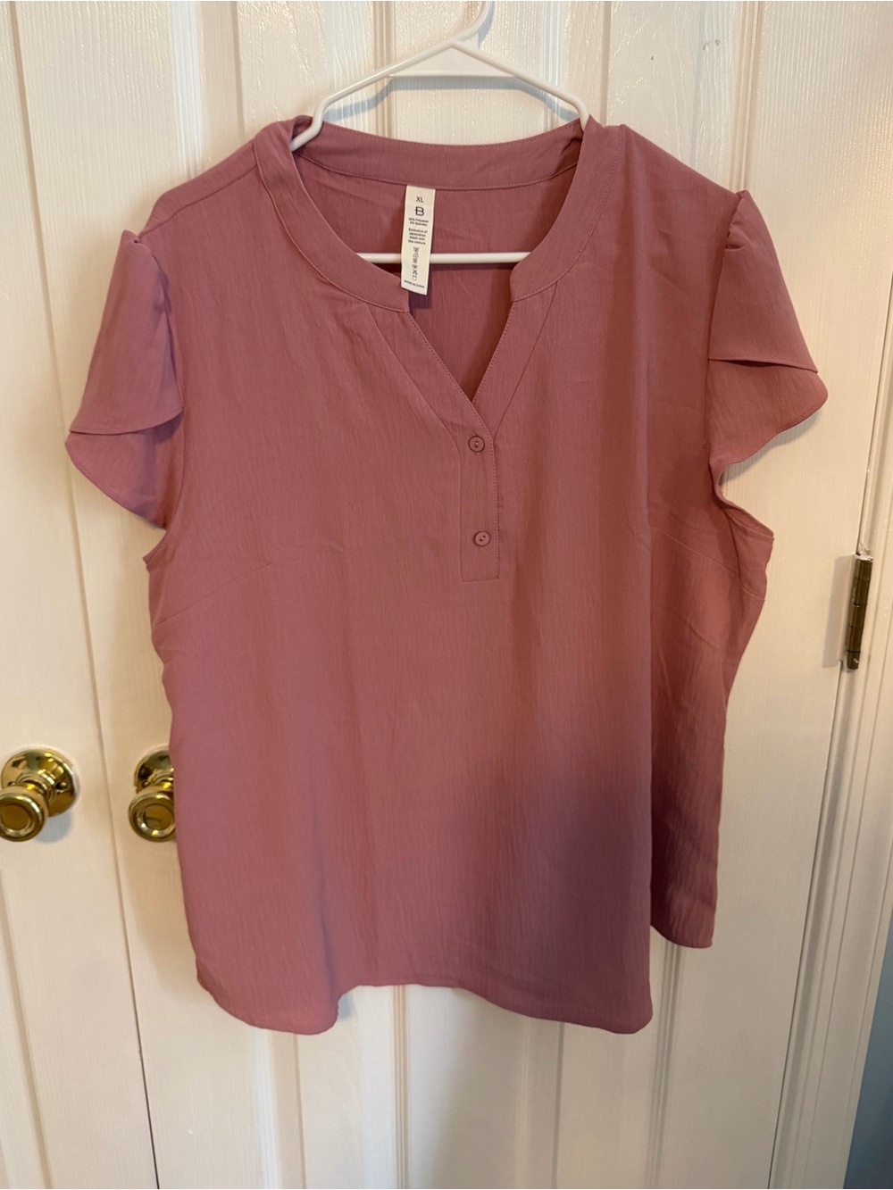 Women's Pink XL Polyester Short Sleeve Shirt